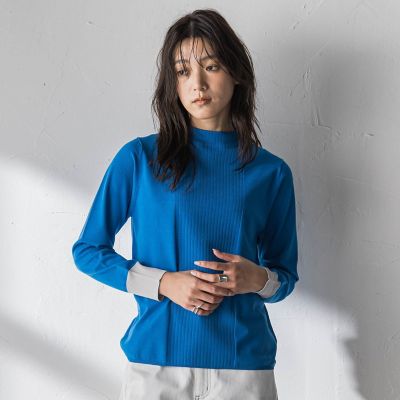 ＜MAYSON GREY（Women）＞【新色追加】ボトルネック配色ニットプルオーバー≪手洗い可能≫