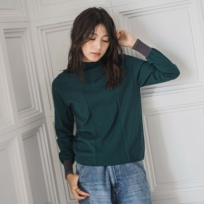MAYSON GREY（Women）/メイソングレイ ボトルネック配色ニットプルオーバー&#8810;手洗い可能&#8811; 09グリーン トップス【三越伊勢丹/公式】