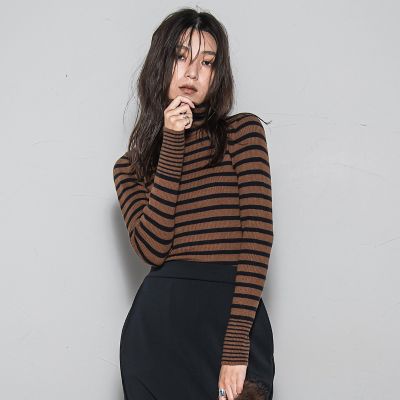 MAYSON GREY（Women）/メイソングレイ タートルネックボーダーニットプルオーバー&#8810;手洗い可能&#8811; 30ブラウン系その他 トップス【三越伊勢丹/公式】