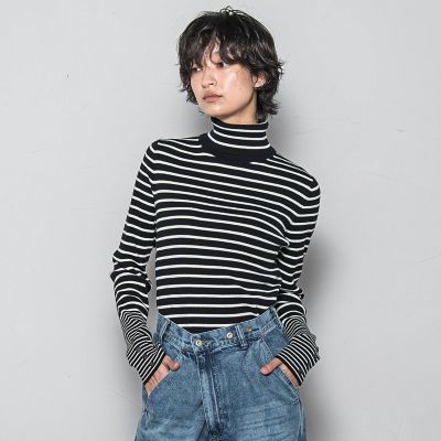 ⭐️CALL&RESPONSE ストライプニットプルオーバー　M 美品 リブタートルニットプルオーバー≪手洗い可能≫ | MAYSON GREY（Women