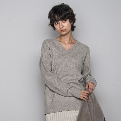 ＜MAYSON GREY（Women）＞【ふわもち】Ｖネックニット≪洗濯機で洗える≫