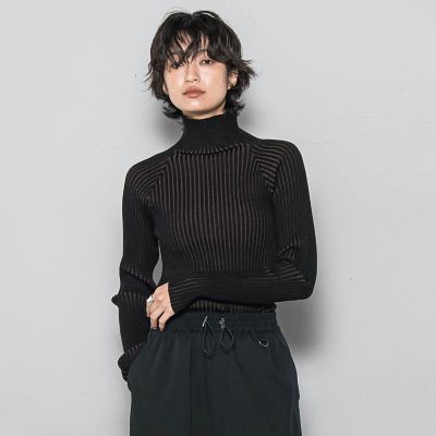 MAYSON GREY（Women）/メイソングレイ プレーティングリブニットプルオーバー&#8810;手洗い可能&#8811; 04ブラック トップス【三越伊勢丹/公式】