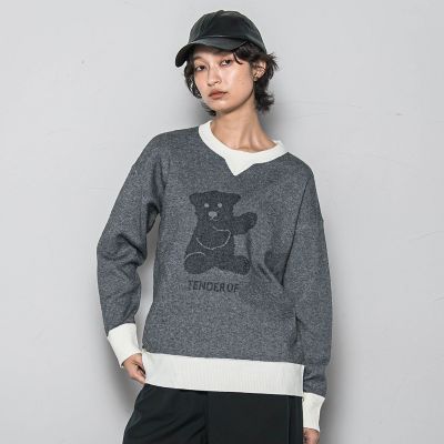 ＜MAYSON GREY（Women）＞ＢＥＡＲジャカードニット≪手洗い可能≫
