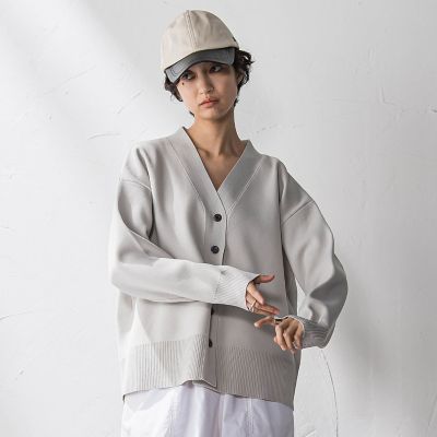 スポンディッシュVネックニットカーディガン≪洗濯機で洗える
