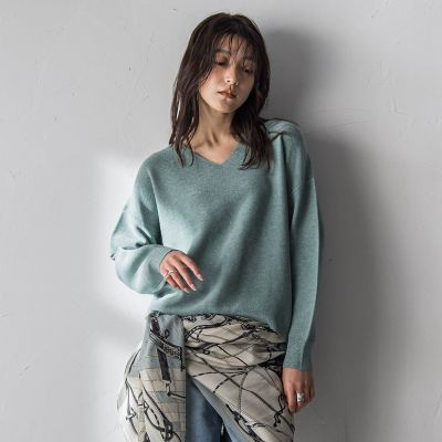 美品☆定価約6万 MAYLE メイル アンゴラシルク ニットプルオーバー Vネックラメガーターニットプルオーバー≪手洗い可能≫ | MAYSON GREY