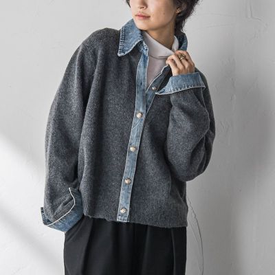 デニムレイヤード風カーディガン≪手洗い可能≫ | MAYSON GREY（Women