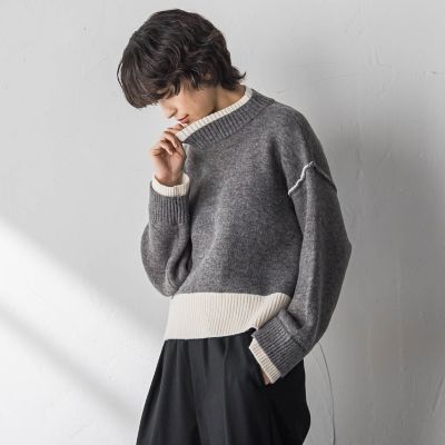 WEB限定】ハイネック配色ニット≪手洗い可能≫ | MAYSON GREY