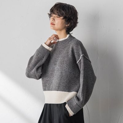WEB限定】ハイネック配色ニット≪手洗い可能≫ | MAYSON GREY
