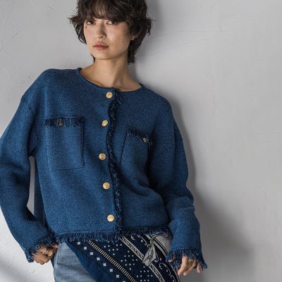 ＜MAYSON GREY（Women）＞デニムライクニットジャケット