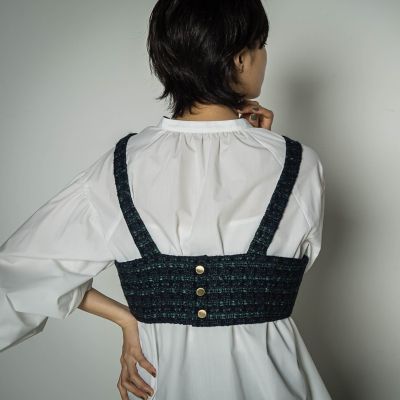 MAYSON GREY（Women）/メイソングレイ ツイードBACK釦ビスチェ