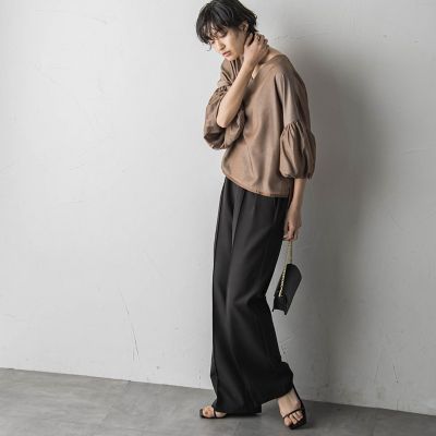 MAYSON GREYシャンブレー×シアーVネックブラウス　人気完売商品 シャンブレー×シアーVネックブラウス≪セットアップ対応／手洗い可能