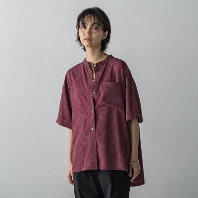 ＜MAYSON GREY（Women）＞ペイズリー柄５分袖シャツ≪洗濯機で洗える≫