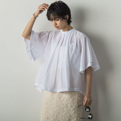 ＜MAYSON GREY（Women）＞コットンシアーカシュスリーブブラウス≪手洗い可能≫