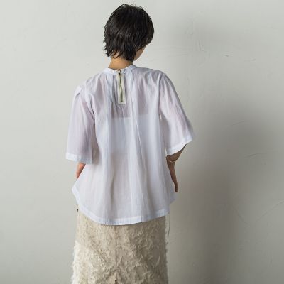 コットンシアーカシュスリーブブラウス≪手洗い可能≫