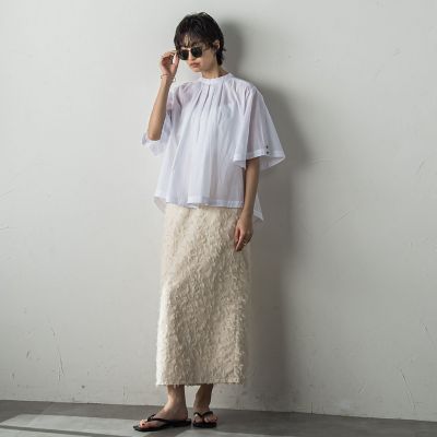 コットンシアーカシュスリーブブラウス≪手洗い可能≫