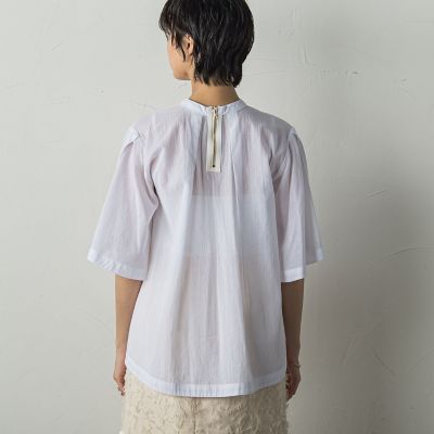 コットンシアーカシュスリーブブラウス≪手洗い可能≫