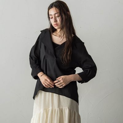 ＜MAYSON GREY（Women）＞シアーフーディーブラウス≪洗濯機で洗える≫
