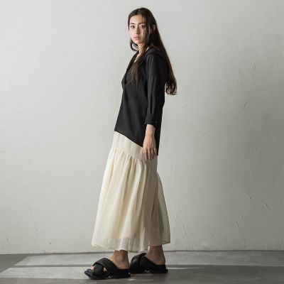 シアーフーディーブラウス≪洗濯機で洗える≫