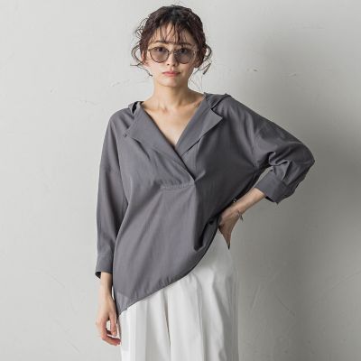 シアーフーディーブラウス≪洗濯機で洗える≫