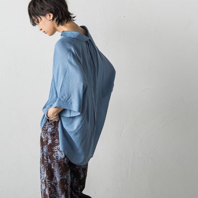 【ＷＥＢ限定カラーあり】バックタックドルマンスキッパーシャツ≪手洗い可能≫