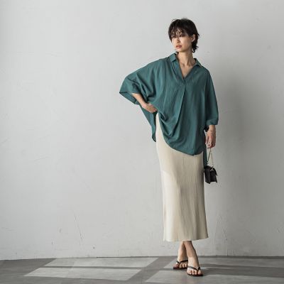 【ＷＥＢ限定カラーあり】バックタックドルマンスキッパーシャツ≪手洗い可能≫