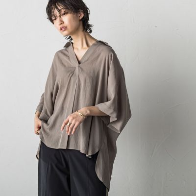 【ＷＥＢ限定カラーあり】バックタックドルマンスキッパーシャツ≪手洗い可能≫