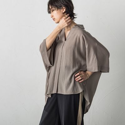【ＷＥＢ限定カラーあり】バックタックドルマンスキッパーシャツ≪手洗い可能≫