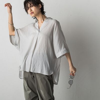【ＷＥＢ限定カラーあり】バックタックドルマンスキッパーシャツ≪手洗い可能≫