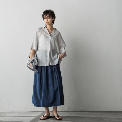 【ＷＥＢ限定カラーあり】バックタックドルマンスキッパーシャツ≪手洗い可能≫