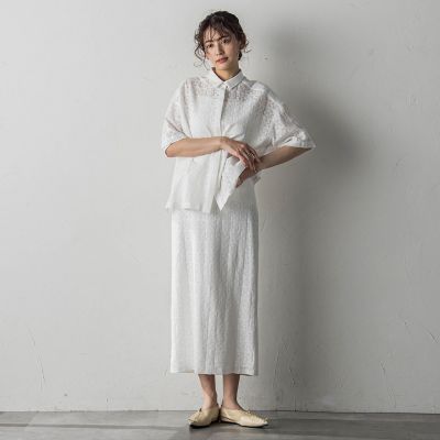 スクエアレース切替シャツ≪手洗い可能≫