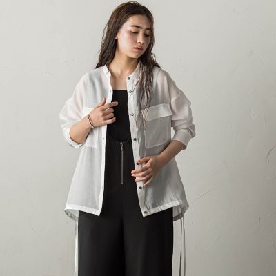 【メイソングレイ】【MAYSON GREY】ドロストヘムバンドカラーシャツ メイソングレイ MAYSON GREY ドロストヘムバンドカラーシャツ