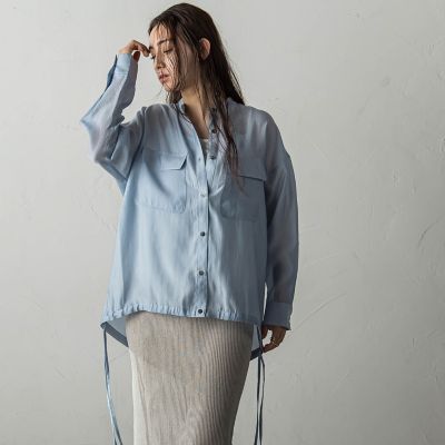 【メイソングレイ】【MAYSON GREY】ドロストヘムバンドカラーシャツ メイソングレイ MAYSON GREY ドロストヘムバンドカラーシャツ