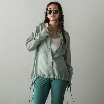 メイソングレイ　ドロストヘムバンドカラーシャツ メイソングレイ MAYSON GREY ドロストヘムバンドカラーシャツ