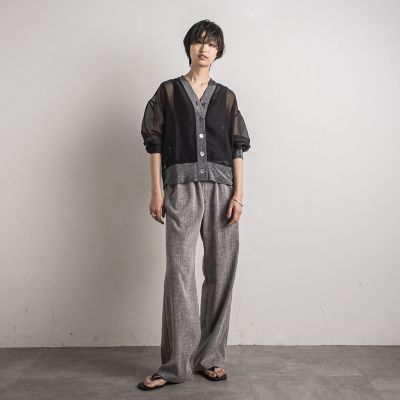 【ＷＥＢ限定】オーガンジーラメカーディガン　≪洗濯機で洗える≫
