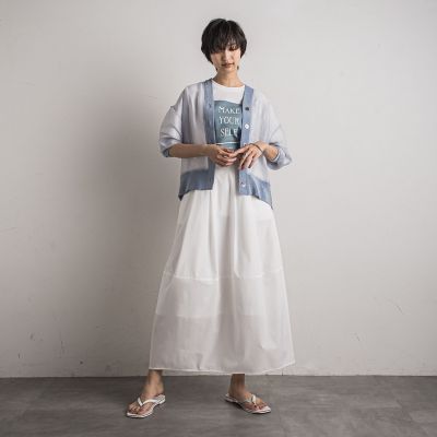 【ＷＥＢ限定】オーガンジーラメカーディガン　≪洗濯機で洗える≫