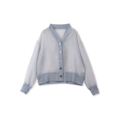 【ＷＥＢ限定】オーガンジーラメカーディガン　≪洗濯機で洗える≫