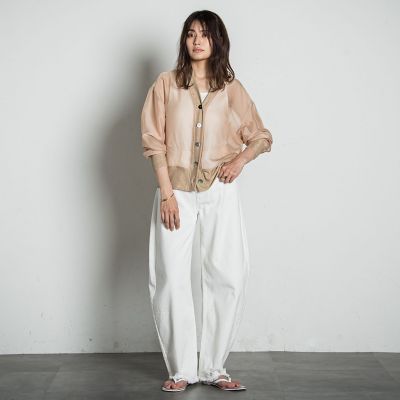 【ＷＥＢ限定】オーガンジーラメカーディガン　≪洗濯機で洗える≫
