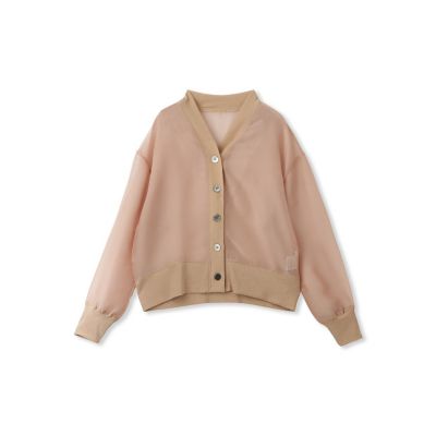【ＷＥＢ限定】オーガンジーラメカーディガン　≪洗濯機で洗える≫