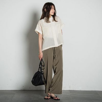 【ＷＥＢ限定】コットンシアーサファリブラウス≪洗濯機で洗える≫