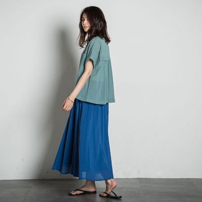 【ＷＥＢ限定】コットンシアーサファリブラウス≪洗濯機で洗える≫
