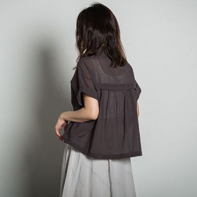 【ＷＥＢ限定】コットンシアーサファリブラウス≪洗濯機で洗える≫