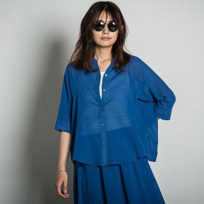 【ＷＥＢ限定】ドライコットン切替ブラウス≪洗濯機で洗える≫