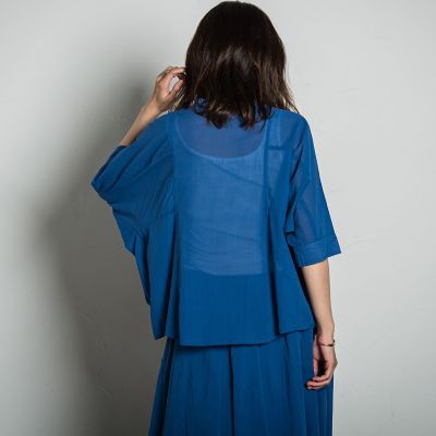 【ＷＥＢ限定】ドライコットン切替ブラウス≪洗濯機で洗える≫