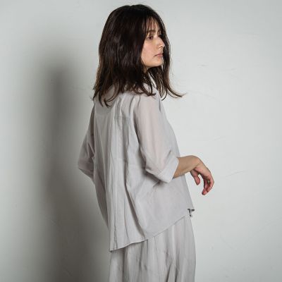 【ＷＥＢ限定】ドライコットン切替ブラウス≪洗濯機で洗える≫
