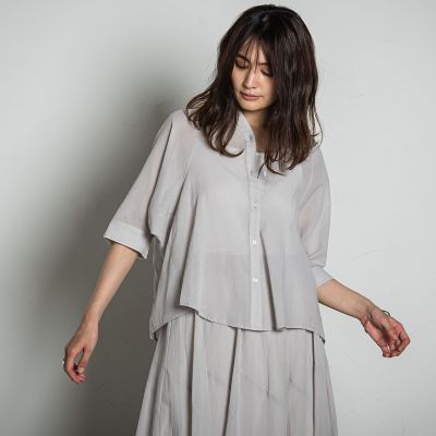 【ＷＥＢ限定】ドライコットン切替ブラウス≪洗濯機で洗える≫