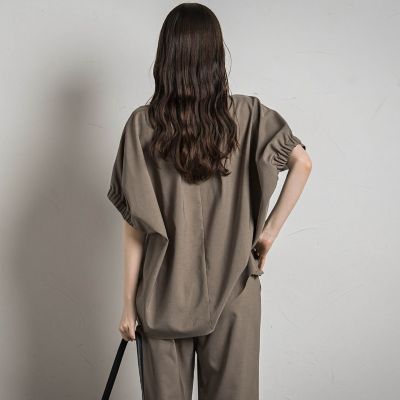 ウェザーストレッチバックギャザードルマンブラウス≪洗濯機で洗える≫