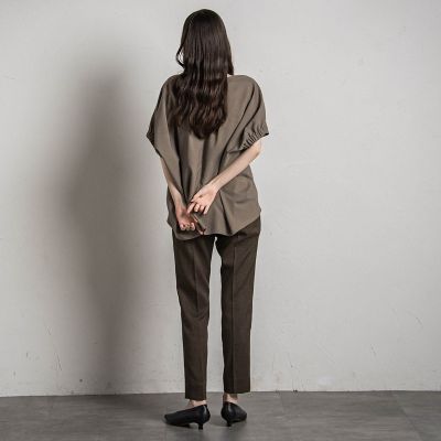 ウェザーストレッチバックギャザードルマンブラウス≪洗濯機で洗える≫