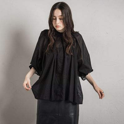 ギャザーネックボリュームブラウス≪手洗い可能≫