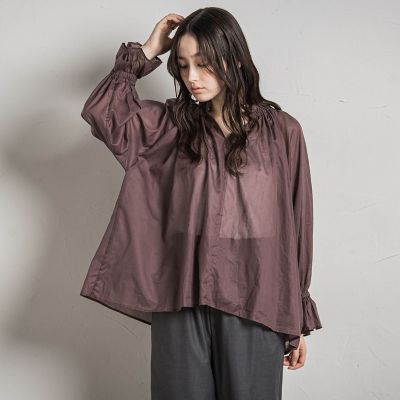 ギャザーネックボリュームブラウス≪手洗い可能≫