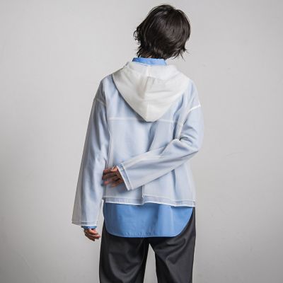 チュールレイヤードフーディプルオーバー≪手洗い可能≫